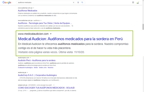 Posicionamiento web seo medical audicion